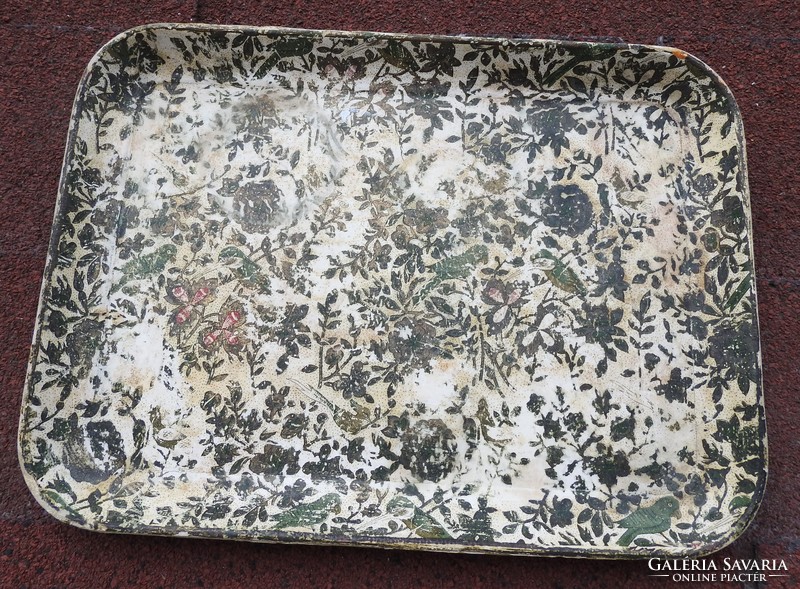 Antique parrot and flower pattern tray