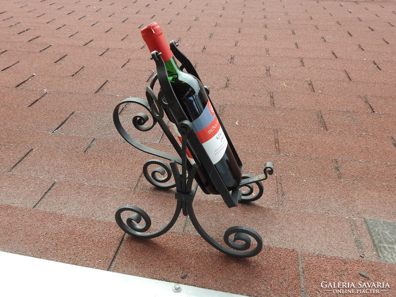 Wrought iron glass holder - wine bottle holder
