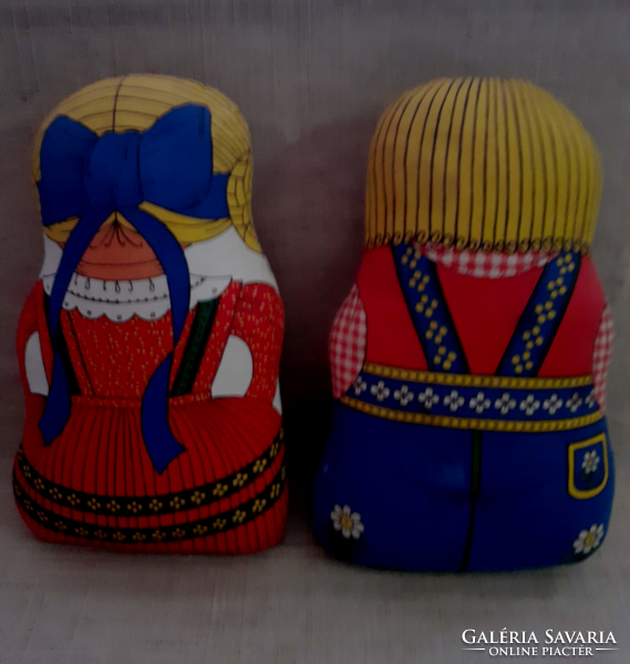 2 pcs. Beautiful condition canvas ornament pillow for little girl and baby boy matryoshka baby