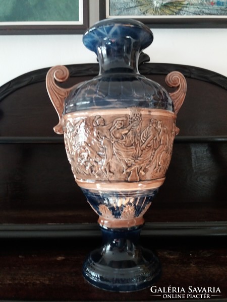 Historizáló kerámia dísz váza / nagy méretű/