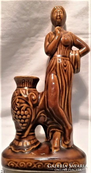 Méretes szobor, figura női alak vázával, mázas kerámia, hibátlan