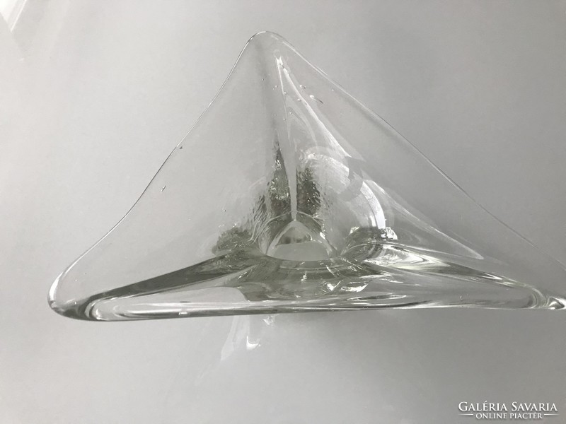 Retro hutaüveg gyertyatartó, 20 x 22 cm