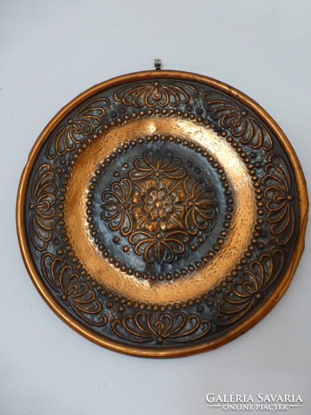 Retro, vintage red copper wall plate