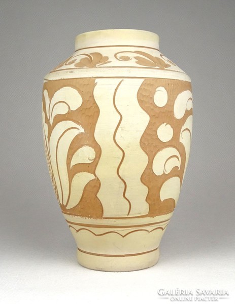 1D093 Jelzett fehér korondi kerámia váza 16 cm