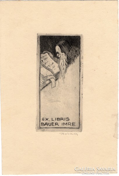 Révész Kornél (1885-1944): Rabbi. Ex libris Bauer Imre (1861-1938)