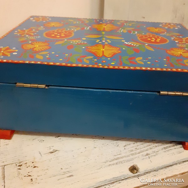 Hand painted beautiful ethnographic box
