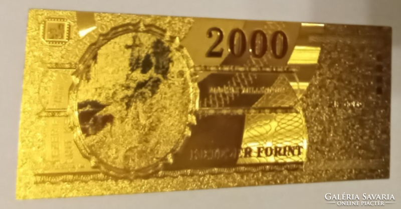 24 Karat gold-plated 2000 HUF, copy of millennium 2000 HUF