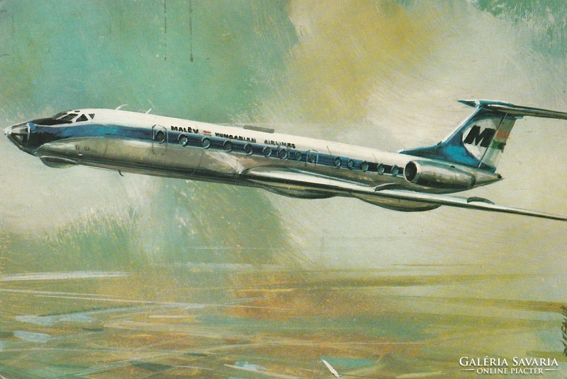 Retro képeslap, TU-134-es utasszállító repülőgép