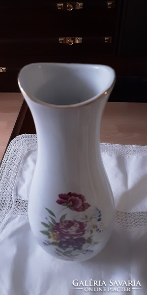 Hollóházi porcelán 5047 váza, 25 cm 1803 Hajnalka mintás, eredeti, jelzett, hibátlan