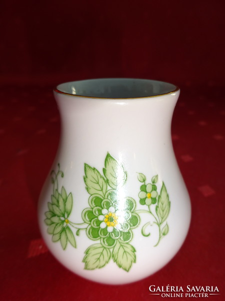 Aquincum porcelain, mini vase with green pattern, height 6.5 cm. He has! Nice..