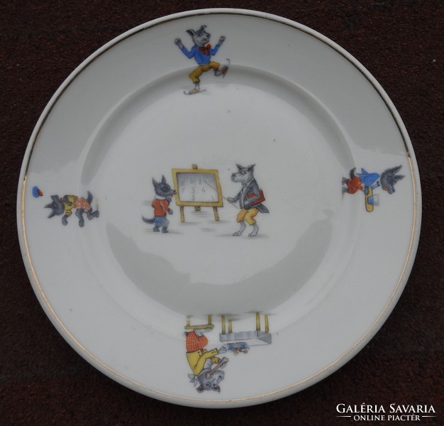 Bavaria mesemintás tányér - A gyár 50 évfordulójára készült - kutyás figurával