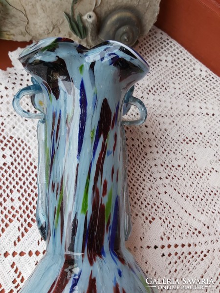 Gyönyörű régi Muránói  ?  üveg retro  váza , Gyűjtői szépség nosztalgia darab mid-century modern
