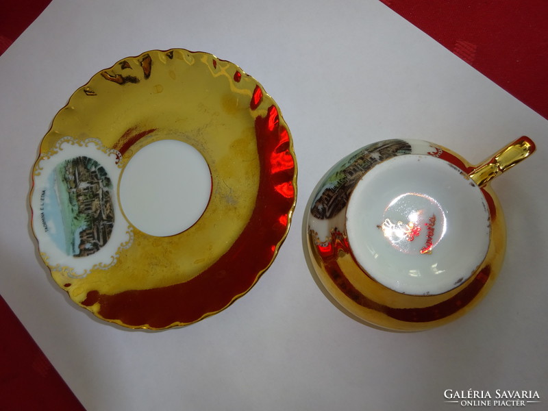 Oscar Schaller Bavaria német porcelán, antik kávéscsésze + alátét. Vanneki!