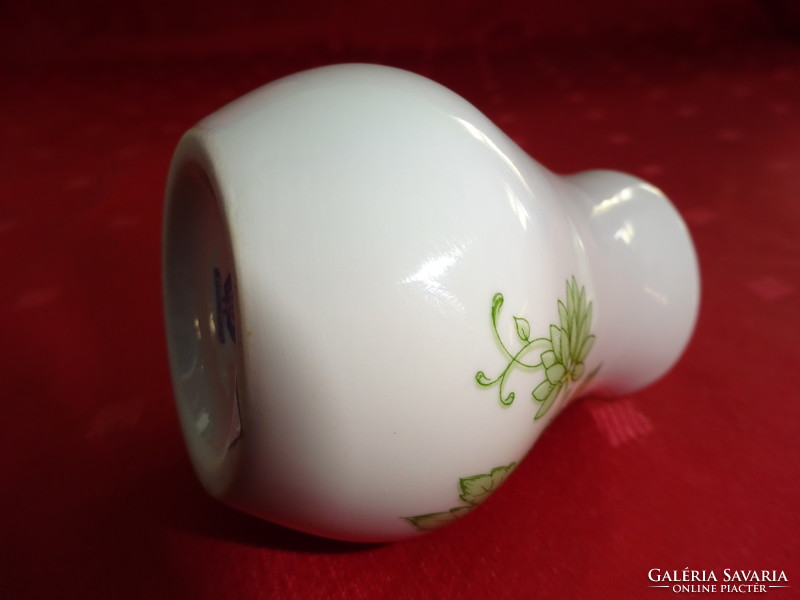 Aquincum porcelain, mini vase with green pattern, height 6.5 cm. He has! Nice..