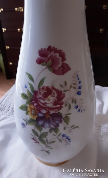 Hollóház porcelain 5047 vase, 25 cm 1803 dawn pattern, original, marked, flawless