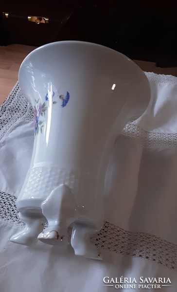 Hollóházi porcelán váza, 16 cm, oroszlánkarmos, Hajnalka mintás, eredeti, jelzett, hibátlan