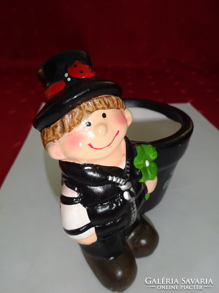 German ceramic, lucky chimney sweep, height 10.5 cm. The glue. He has!