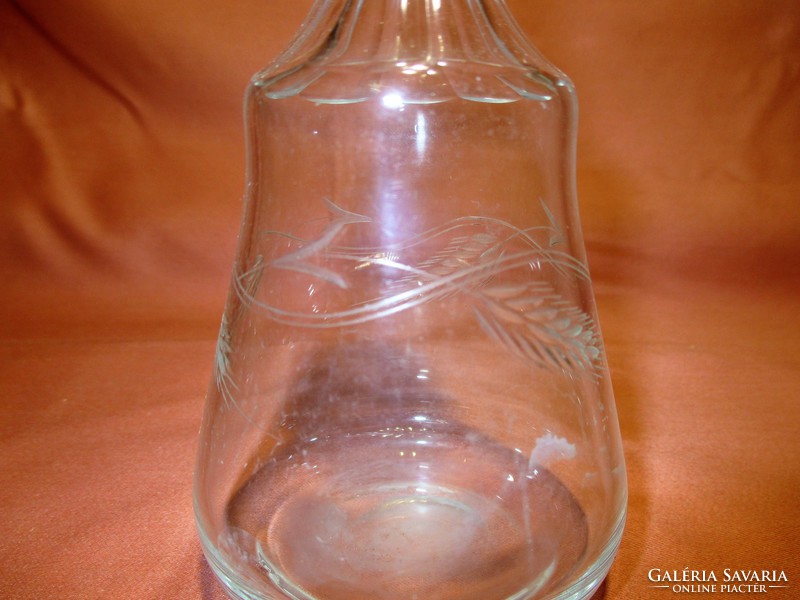 Kis kalász mintás butella, pálinka kínáló üveg