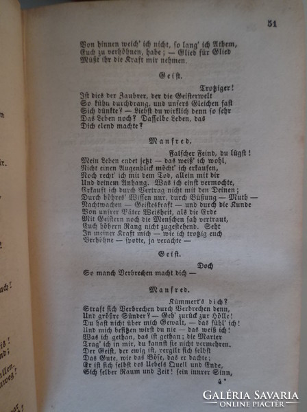 Könyv -1861 ÉVI - 2 kötet - BYRON - Német 7 - 9 kötet - 10 - 12 kötet egyben - 14 x 9,5 cm