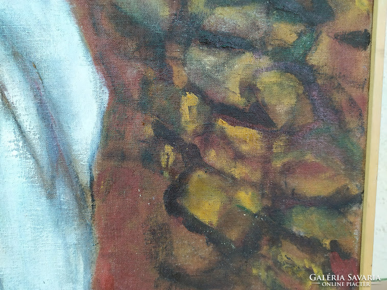 Kortárs festmény olaj vászon fára kasírozva szignált Nr.135