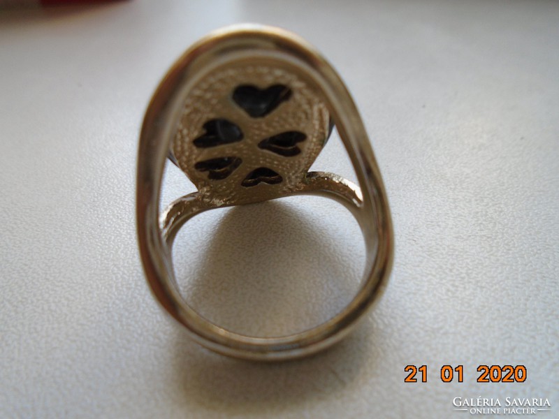 Fekete köves  dekoratív gyűrű