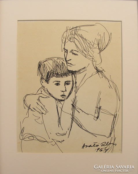 ARATÓ ZOLTÁN  Anya gyermekével  1964. HETI akció5