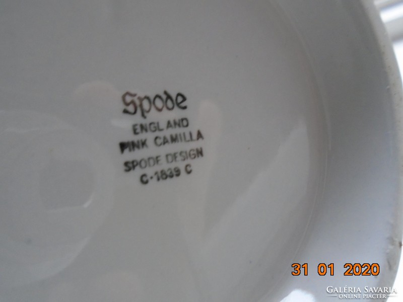 Antik Spode "PINK CAMILLA " mintával  látványos bordázott számozott teakiöntő