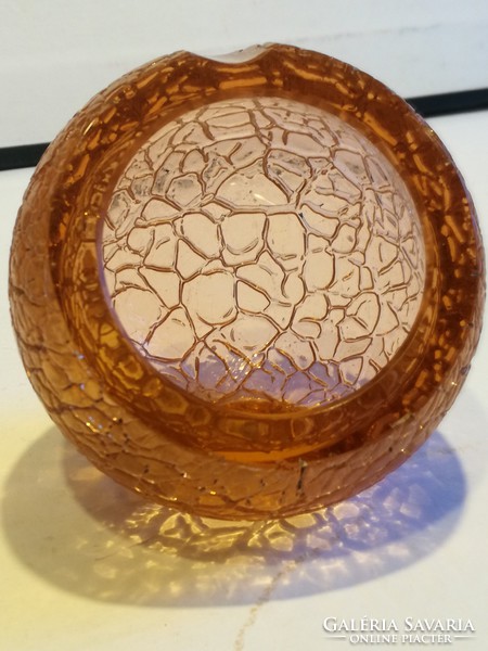 Art deco krakle glass ashtray