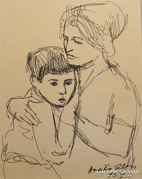 ARATÓ ZOLTÁN  Anya gyermekével  1964. HETI akció5