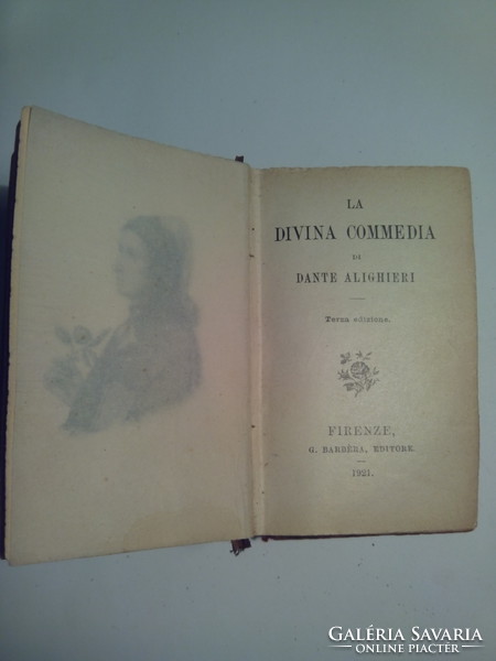 Ritka csemege! La Divina Commedia - Allighieri DANTE - antik könyv 1921
