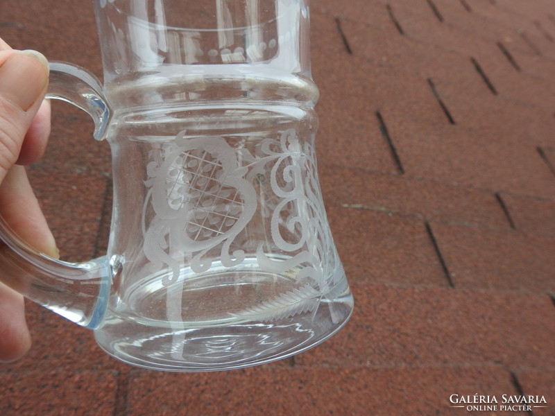 Hand polished glass beer mug - glass cup