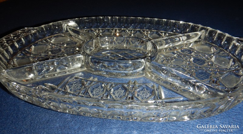 Oval crystal serving bowl