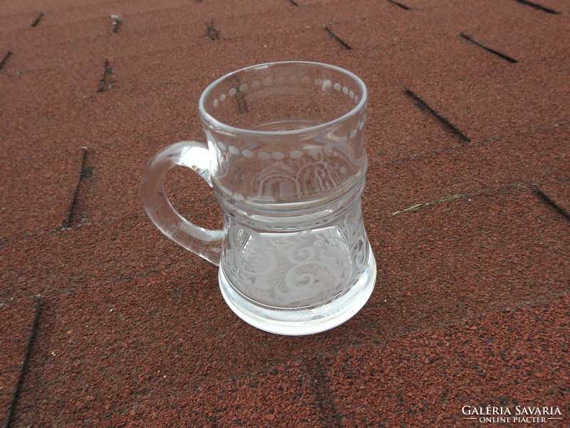 Hand polished glass beer mug - glass cup