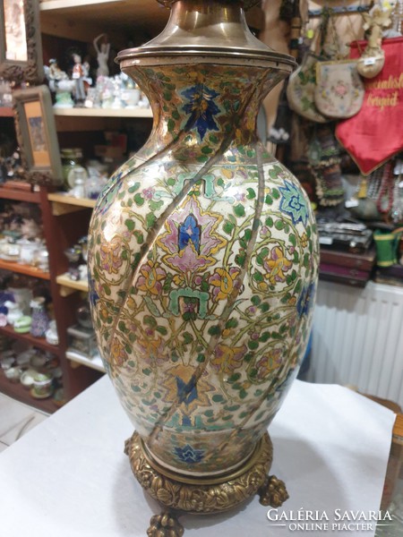Histórizáló Zsolnay asztali lámpa 