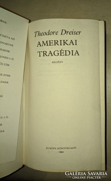 Theodore Dreiser: Amerikai tragédia 1984