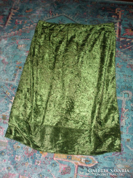 Lime green elastic velvet skirt