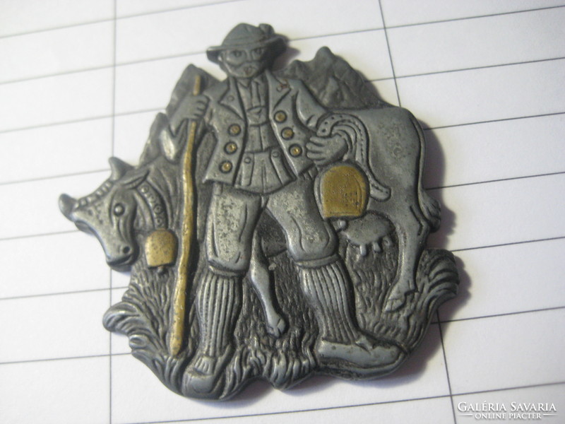 Bavarian, stick-on badge, material is tin, approx. 6 cm
