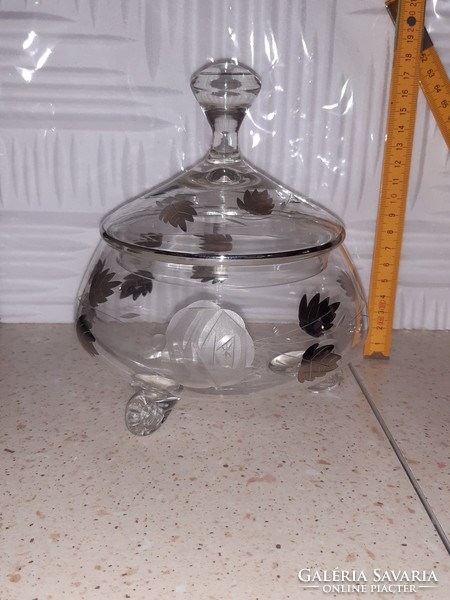 3-legged glass dispenser with lid