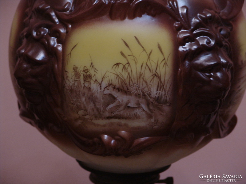 Egyedi kialakítáú porcelán petróleum lámpa ritkaság Amerikából