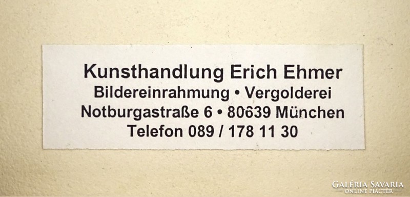 1D236 Müncheni ERICH EHMER galéria art deco művészi fej díszcsempe keretben 15 x 15 cm