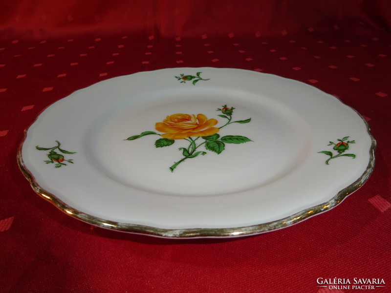 Bavaria német porcelán, antik süteményes tányér rózsa mintával, átmérője 19,5 cm. Vanneki!
