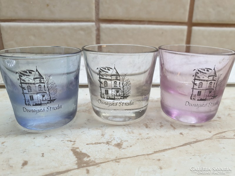 Stained colored glass for sale! 3 hand-painted glasses with thick soles