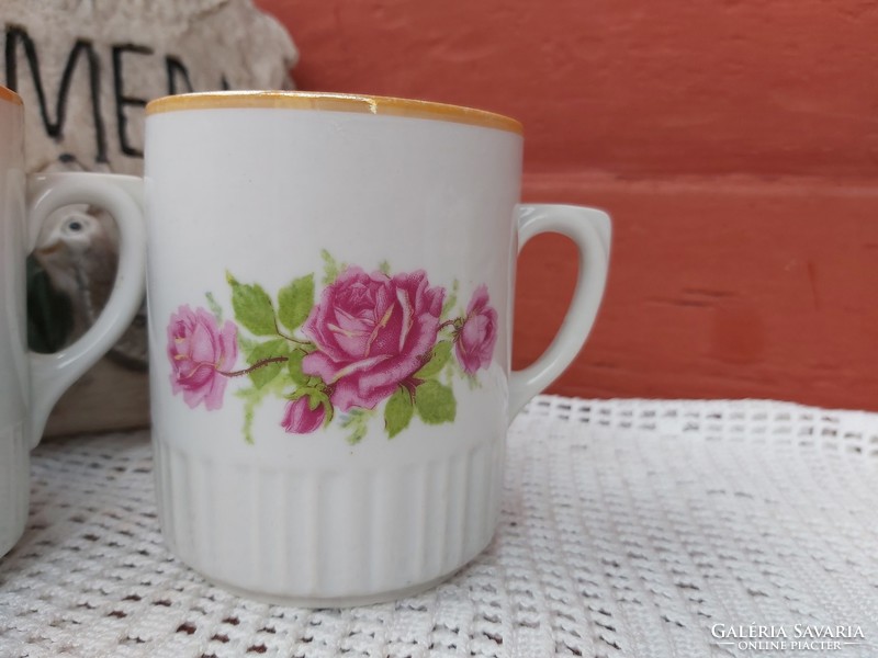 Zsolnay rosy rose pattern mug porcelain nostalgia skirt peasant village decoration