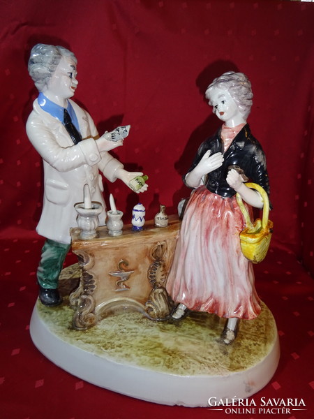 Capodimonte Italian hand painted porcelain, antique statue - in a pharmacy. He has!