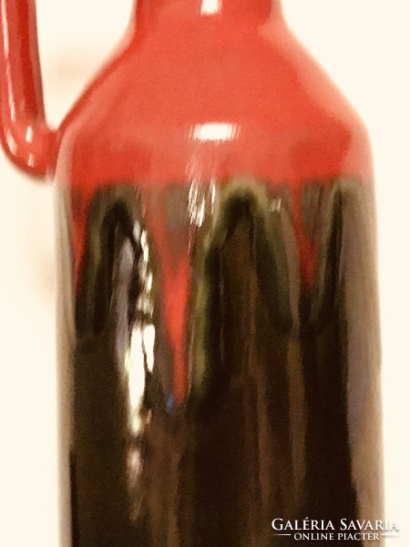 Retro kerámia váza folyatott mázzal, 25 cm