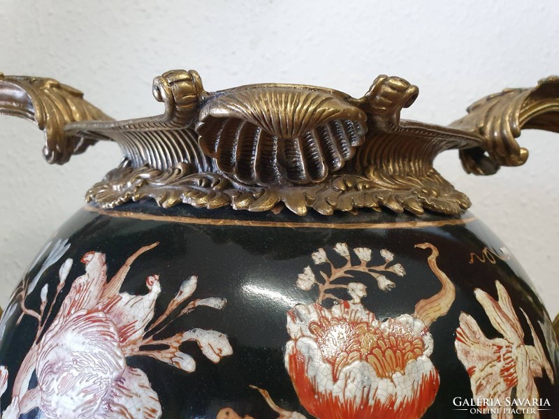 Hand painted porcelain bronze dish