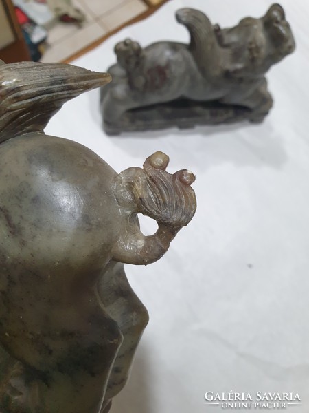 2db régi kinai zsírkő figura 