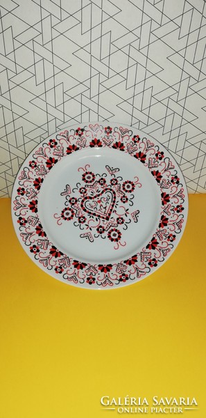 Retro raven house wall plate with folk pattern from the seventies
