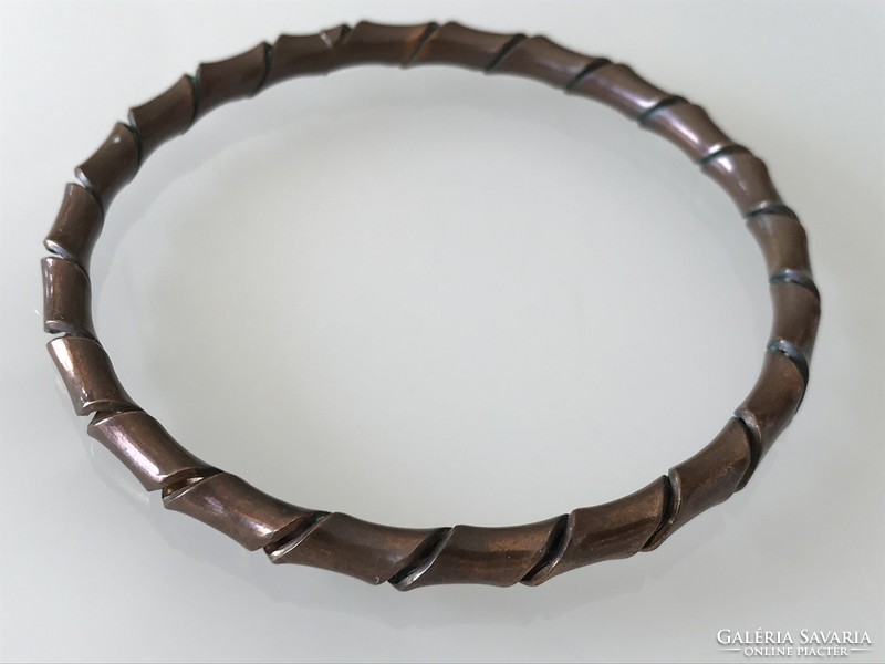 Retro twisted bronze bracelet, 6.5 cm inner diameter