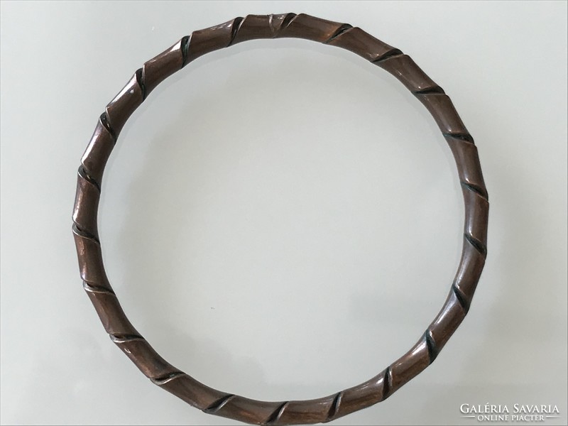 Retro csavart  bronz karkötő, 6,5 cm belső átmérő